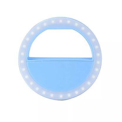 Adjustable LED ring light for mobile phones with three brightness levels