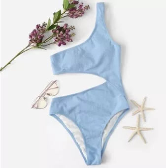 Ladies swimwear bikini in red, blue, rose red, and army green colors