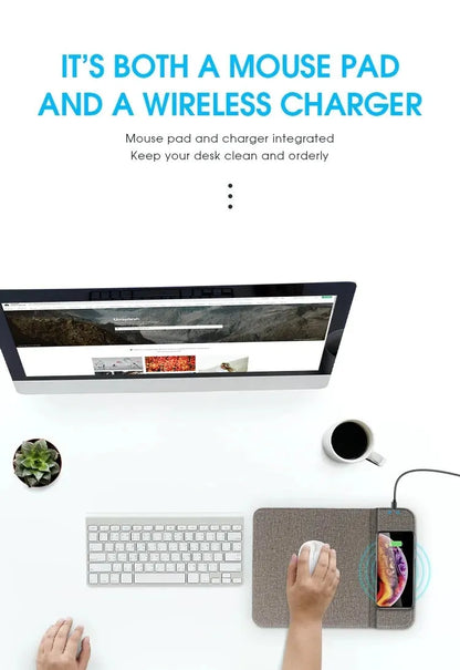 Foldable cloth wireless phone holder charging a smartphone, showing compact storage design