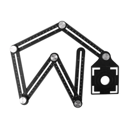 Aluminum alloy six-folding multi-angle measuring ruler for precise tile and flooring projects