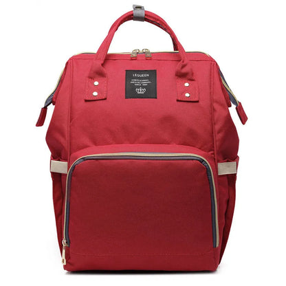 Oxford maternity nappy bag with 16-20L capacity, anti-theft design, bottle area, and multiple colour options