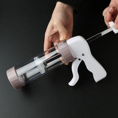 Versatile cookie press kit with interchangeable discs for creating various baked treats at home