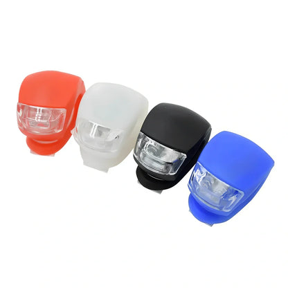 LED bike safety light with clip-on design and silicone body in multiple colours