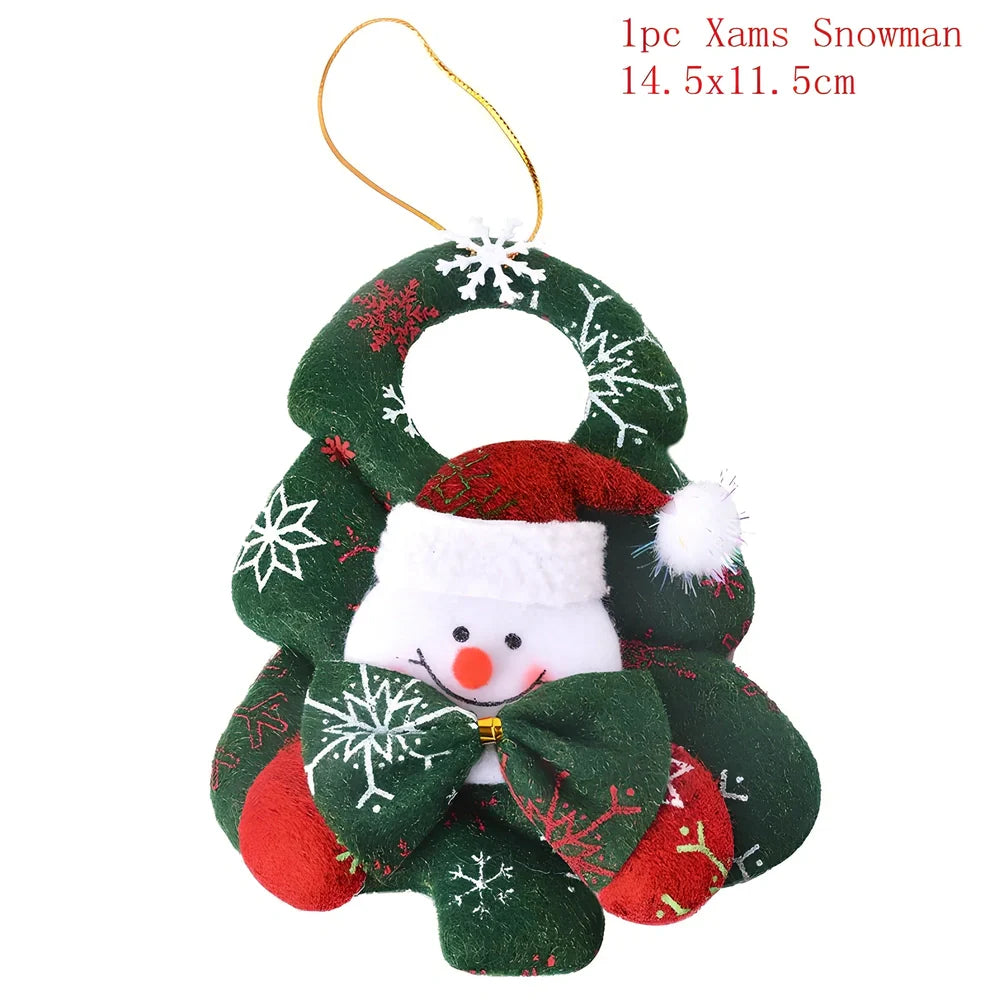 Christmas decoration set showing bear, deer, old man, and snowman characters for festive display