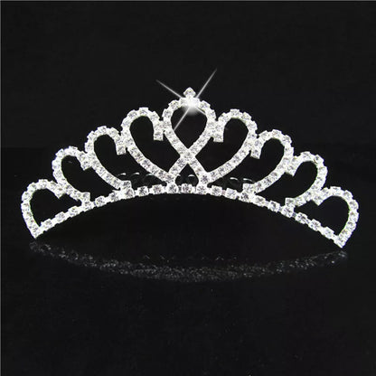 White rhinestone bridal crown headdress for weddings