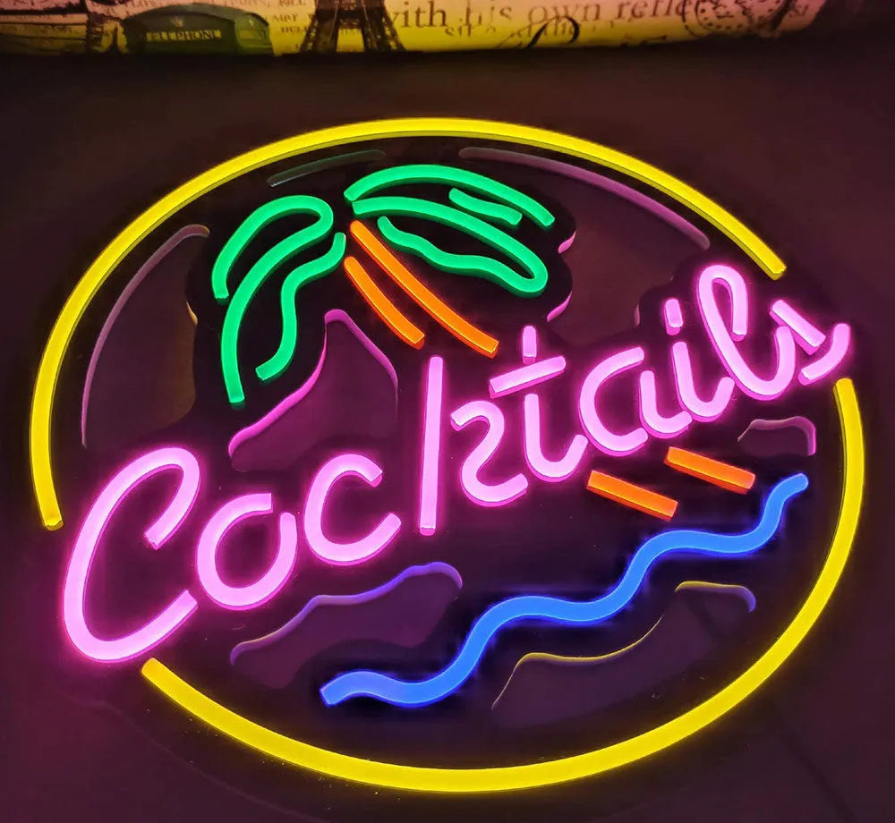 LED coffee neon billboard sign with bright colours and PVC shell for bar and shop decoration.