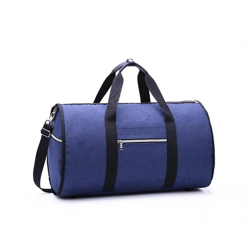 Cylinder travel bag in black with 36-55L capacity, Oxford cloth waterproof construction