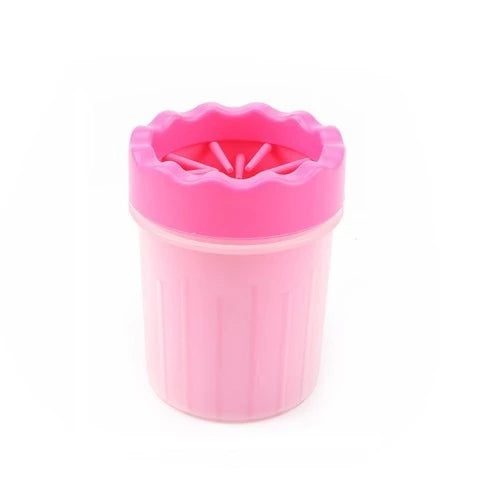 Premium silicone dog paw cleaning cup with soft bristles for gentle, effective paw washing