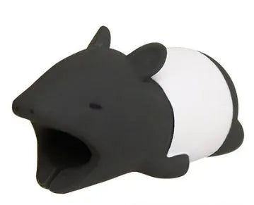 Silicone animal-shaped cable protector for Apple iPhone lightning charging cable.