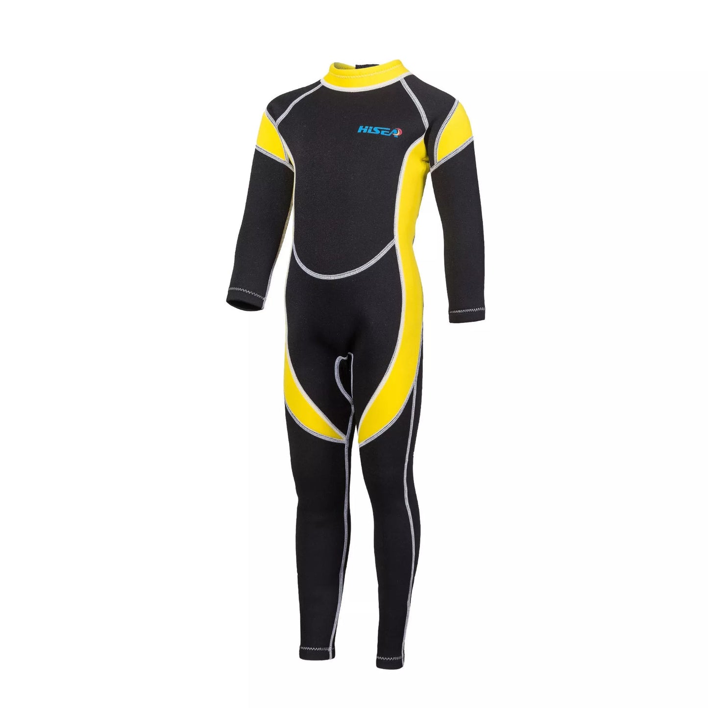Children's black and colored neoprene diving suit for swimming warmth
