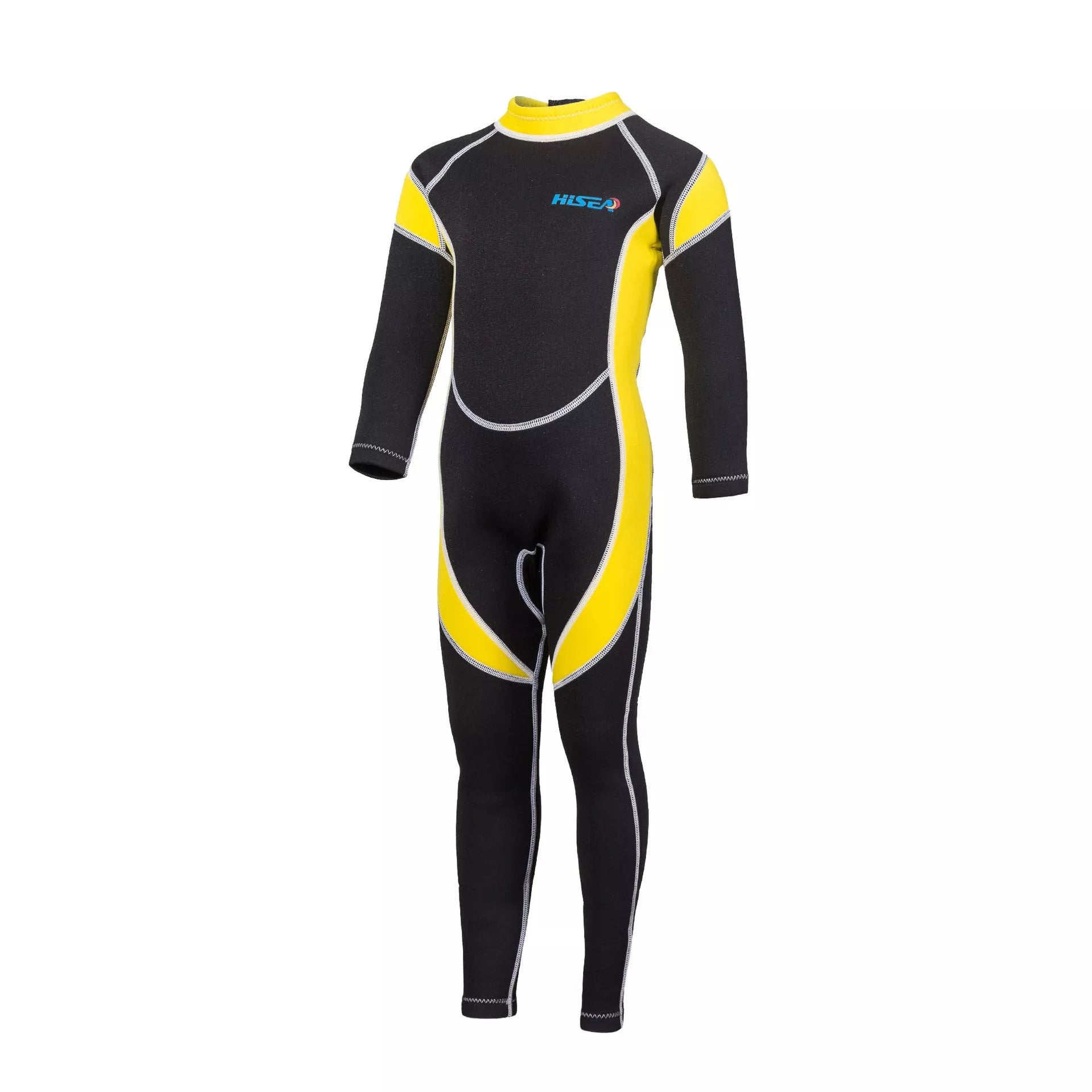 Children's black and colored neoprene diving suit for swimming warmth