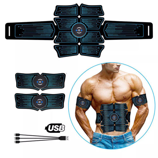 EMS abdominal stick with belly and arm belts for muscle stimulation
