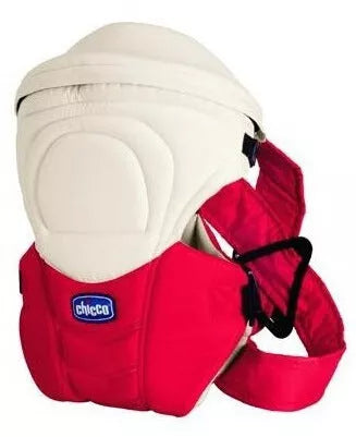 Newborn back pocket in red and blue with super wide padded shoulder strap