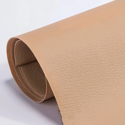 PU leather repair patch measuring 50 by 137 centimetres in dark brown colour with 0.5mm thickness