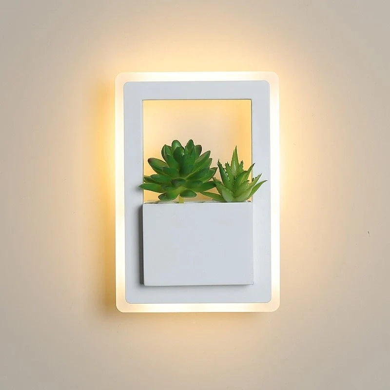 Modern white LED bedside wall lamp with petal design and anti-blue light technology