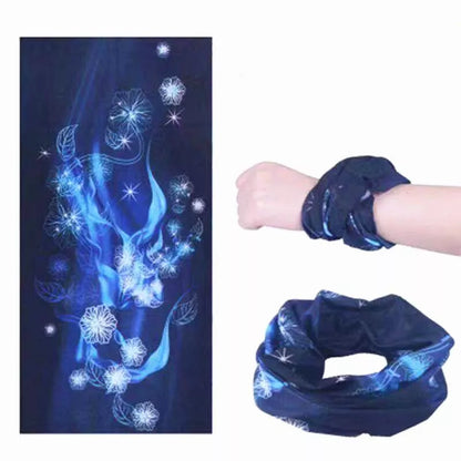 Polyester sports bandana for cycling and sun protection in various patterns