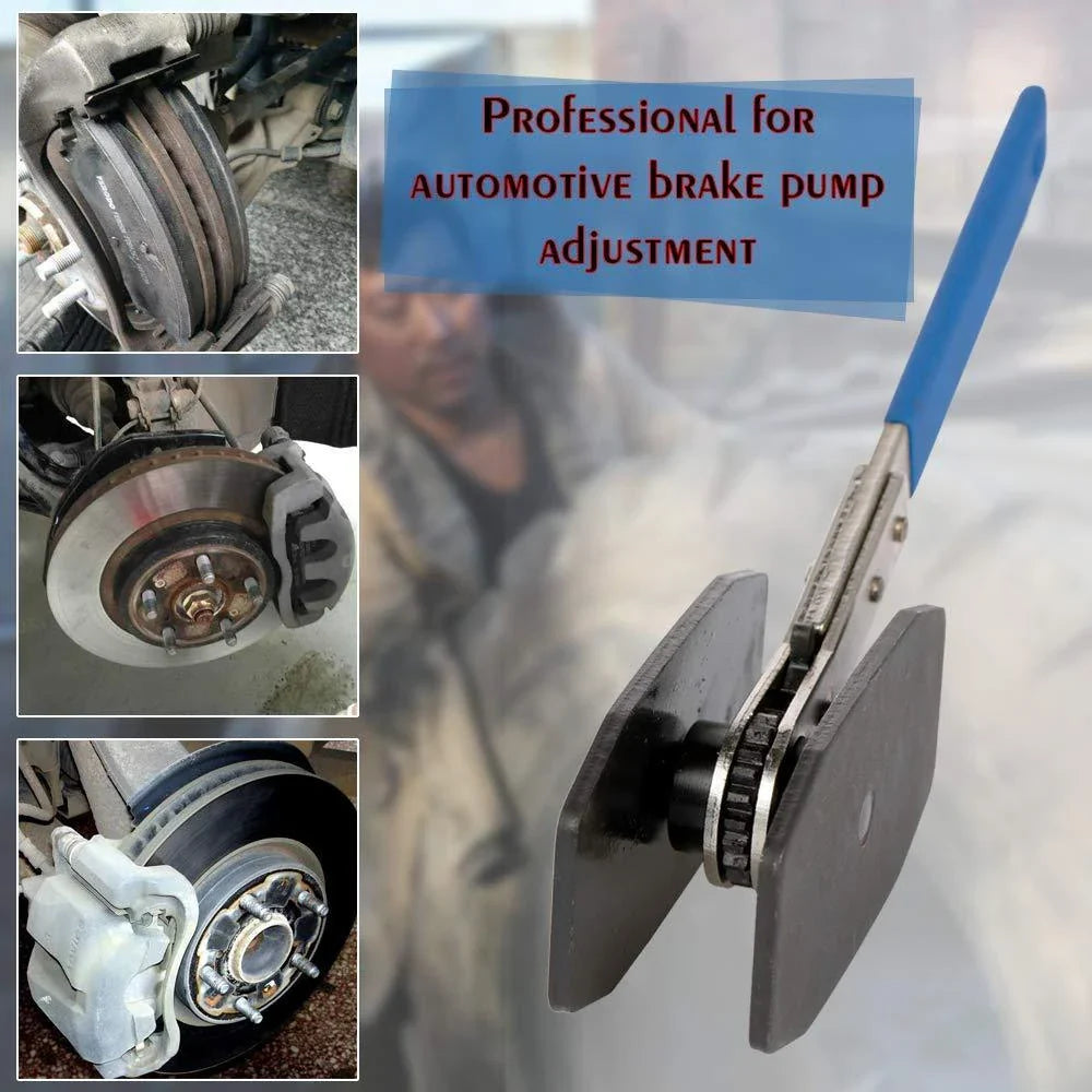 Professional Brake Piston Caliper Press with Adjustable Ratchet Spreader for Single, Twin, and Quad Piston Setups