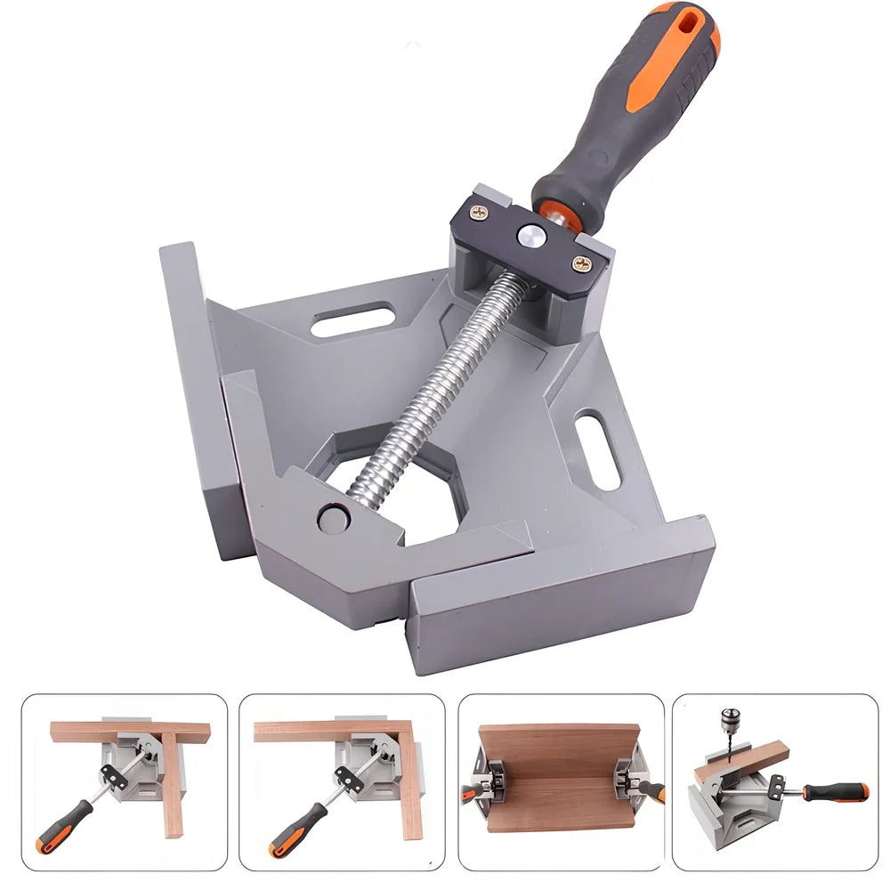 Corner Perfecter 90-degree right angle clamp with adjustable jaws and chrome-plated rods