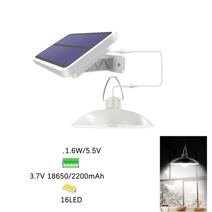 16LED solar chandelier with black or white finish for outdoor garden lighting