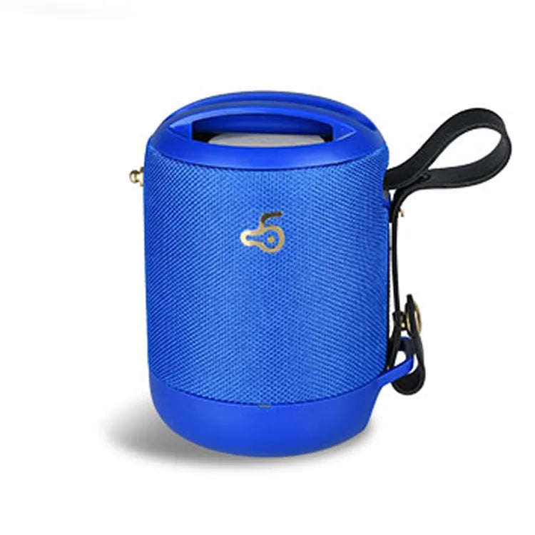 Wireless portable mini waterproof card subwoofer in black, blue, camouflage, grey, or red with compact design