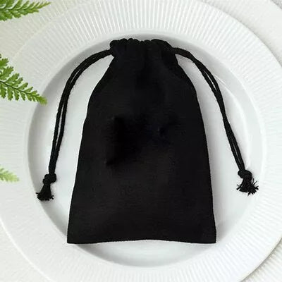 Flannel drawstring storage bag for jewelry and small electronics in various colors and sizes