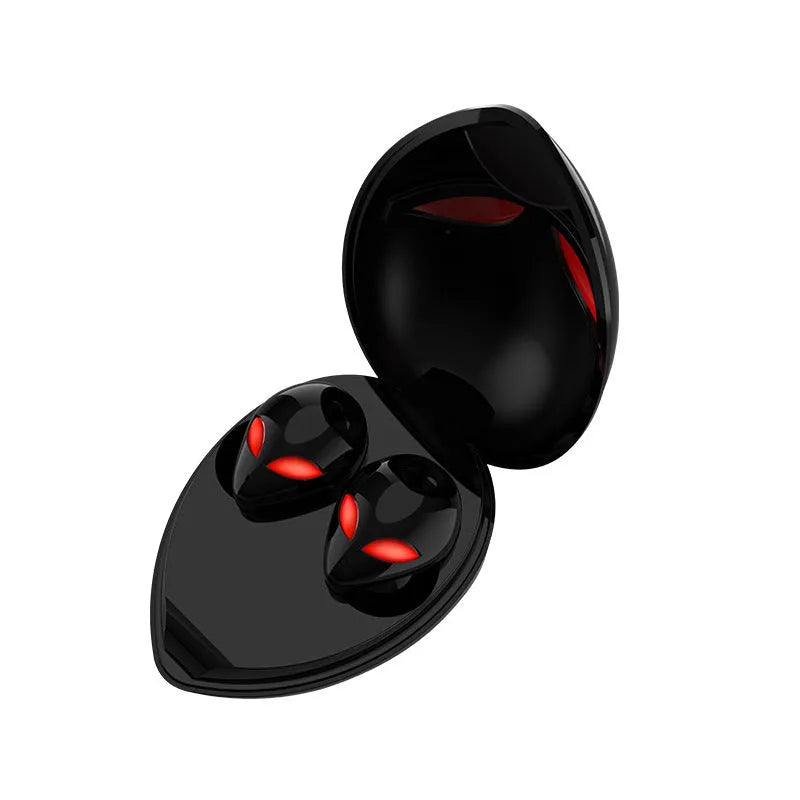 Creative Outer T8 Starman alien design Bluetooth headset and charging case in black or white.