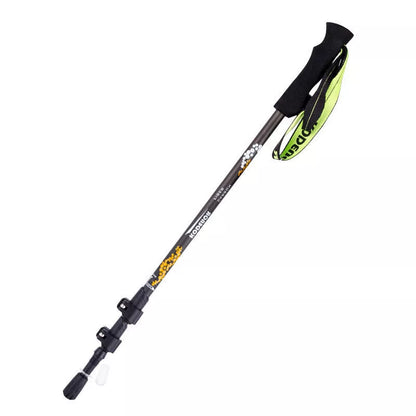 Carbon fiber telescopic trekking pole with outer lock, adjustable length for hiking