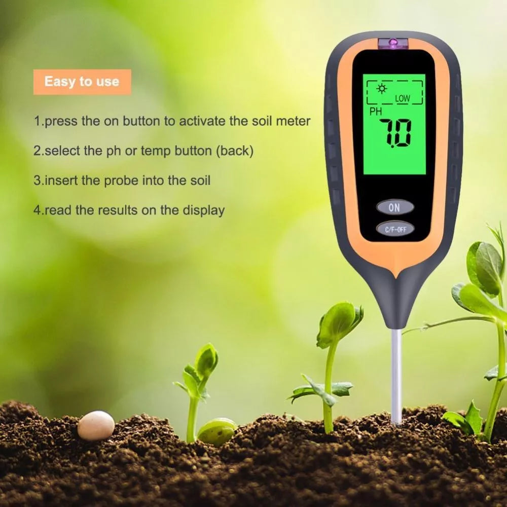 Carbon fiber soil pH tester for accurate garden and farm soil measurements