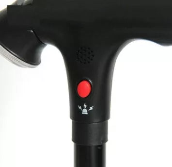 Adjustable aluminum walking stick with foldable design and safety features