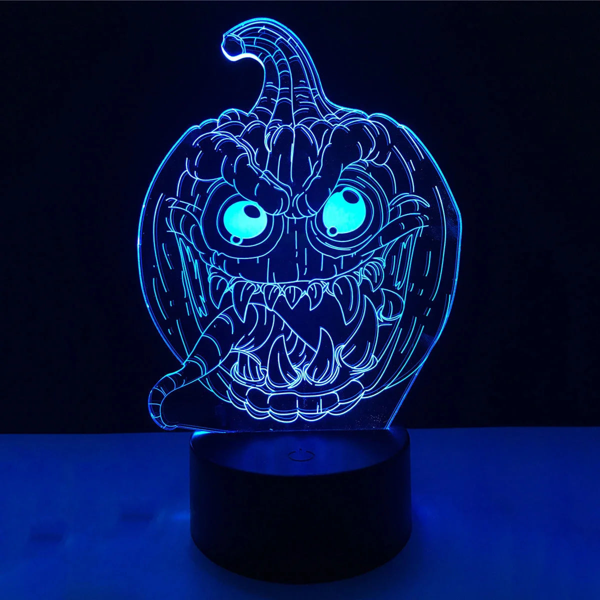 Pumpkin-shaped Halloween lantern with LED lights that can change colors and be controlled by touch or remote