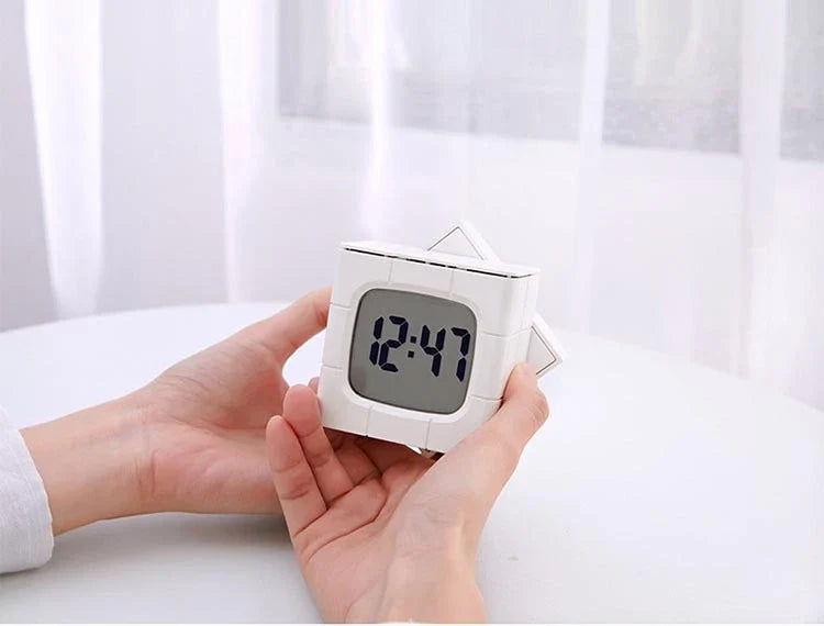 Multipurpose Rubik's Cube Alarm Clock with Voice Control and USB Charging for Home, School, and Office Use