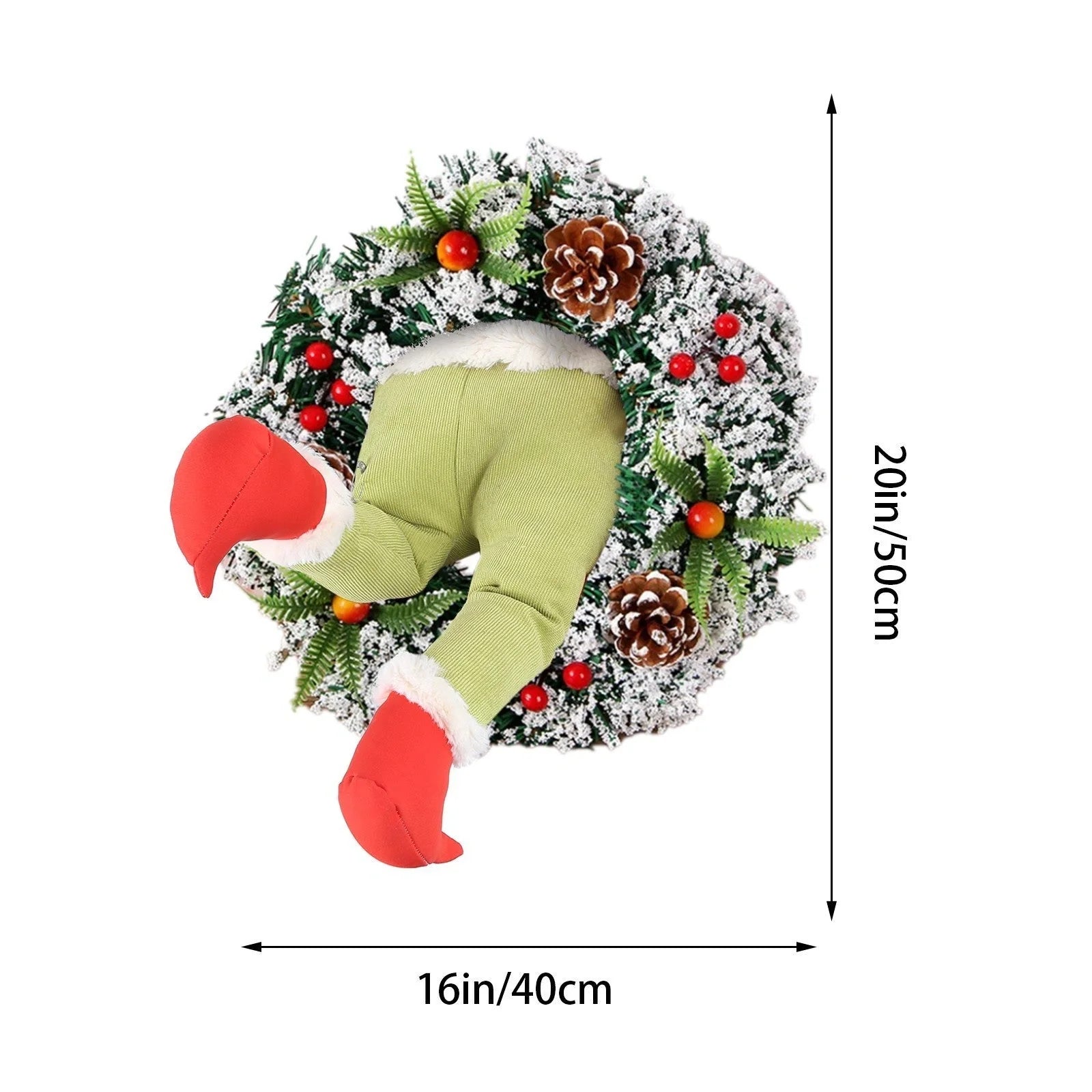 Christmas Thief Burlap Wreath with Santa Legs for door and wall decoration
