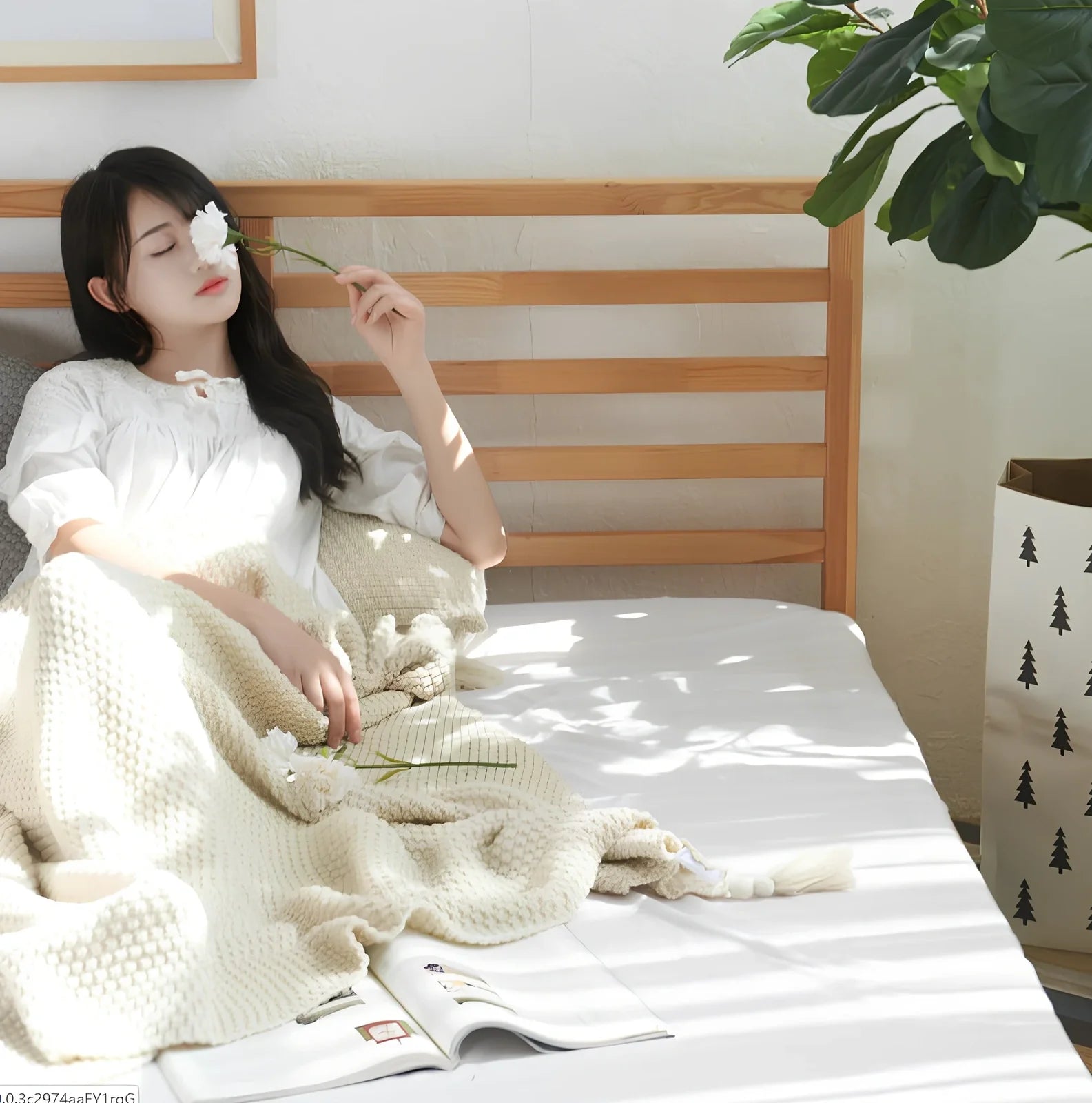 Dark gray fringed acrylic knitting blanket 130cm x 170cm with plain weave and moisture-wicking fibres