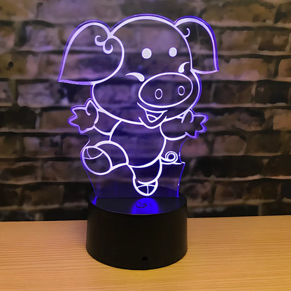 Zodiac LED night light with touch control showing dragon design and seven colour illumination options