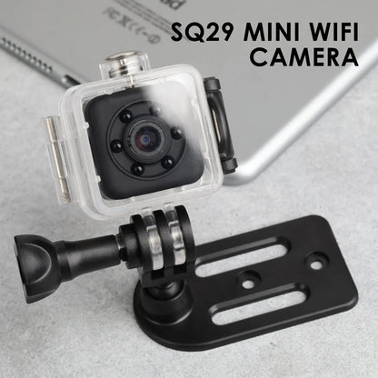 SQ29 black waterproof sports camera with 240-minute battery and 32GB storage for action filming