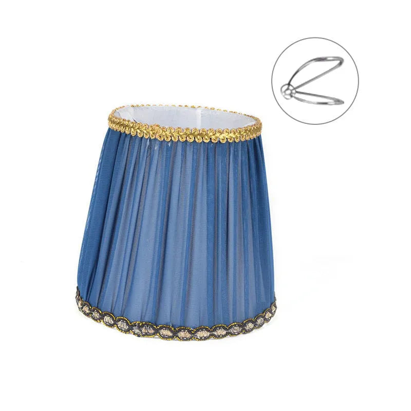 Crystal wall lamp with fabric cloth lampshade in six colour variations showing black, white and dark blue options
