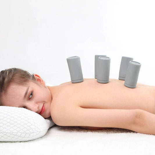 Mini USB Charging Negative Pressure Massager in grey and pink