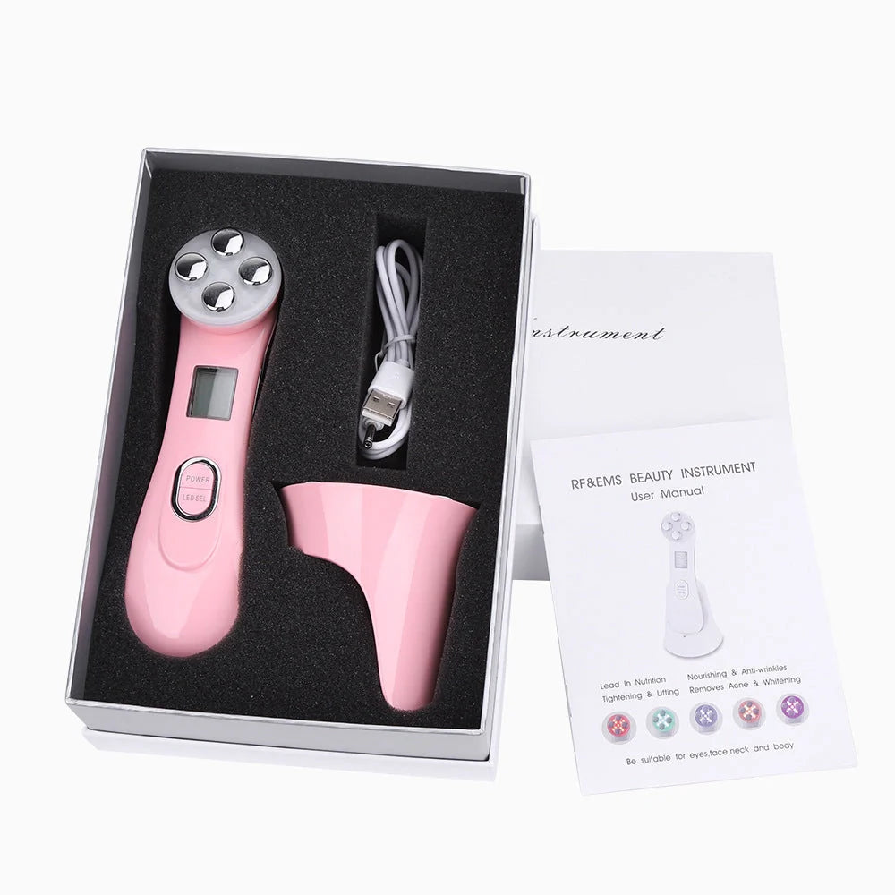 EMS radio frequency beauty instrument for skin rejuvenation, compact design with 10W power