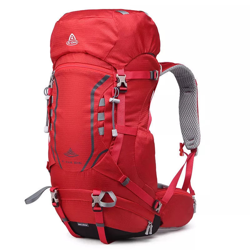 Large capacity hiking backpack in tear-resistant nylon, available in multiple colors