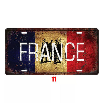 Vintage tin painting national poster with retro style and durable metal construction