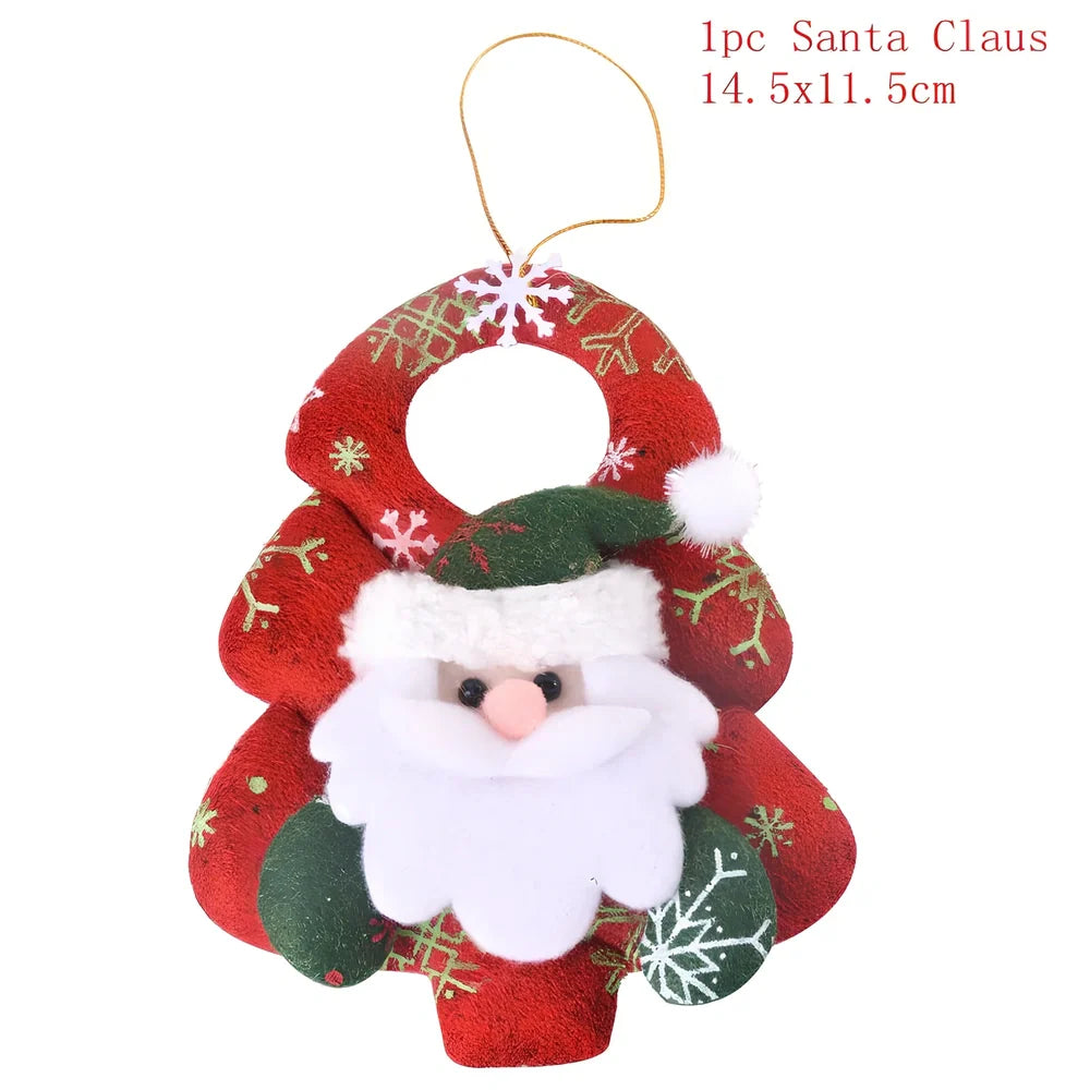 Christmas decoration set showing bear, deer, old man, and snowman characters for festive display