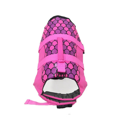 Polyester pet life jacket dog vest in Rose Red or Silver Grey, sizes XS S M L