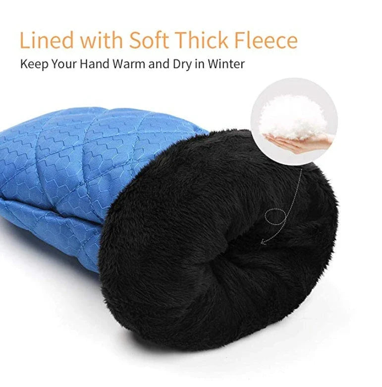 Dual pack of blue car ice scrapers with grooved shovel heads for efficient snow and ice removal