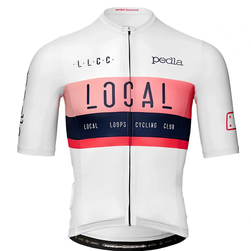 Men's cycling jersey with moisture-wicking fabric in multiple sizes from XS to 4XL