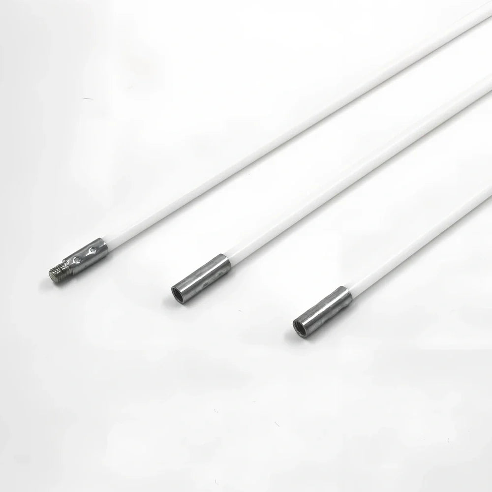 Dryer vent cleaning brush with extendable rods and 100mm synthetic brush head for lint removal