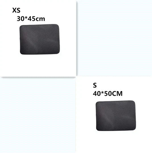 Versatile cat litter mat in different sizes and colors, featuring a dual-layer design to trap litter and protect floors