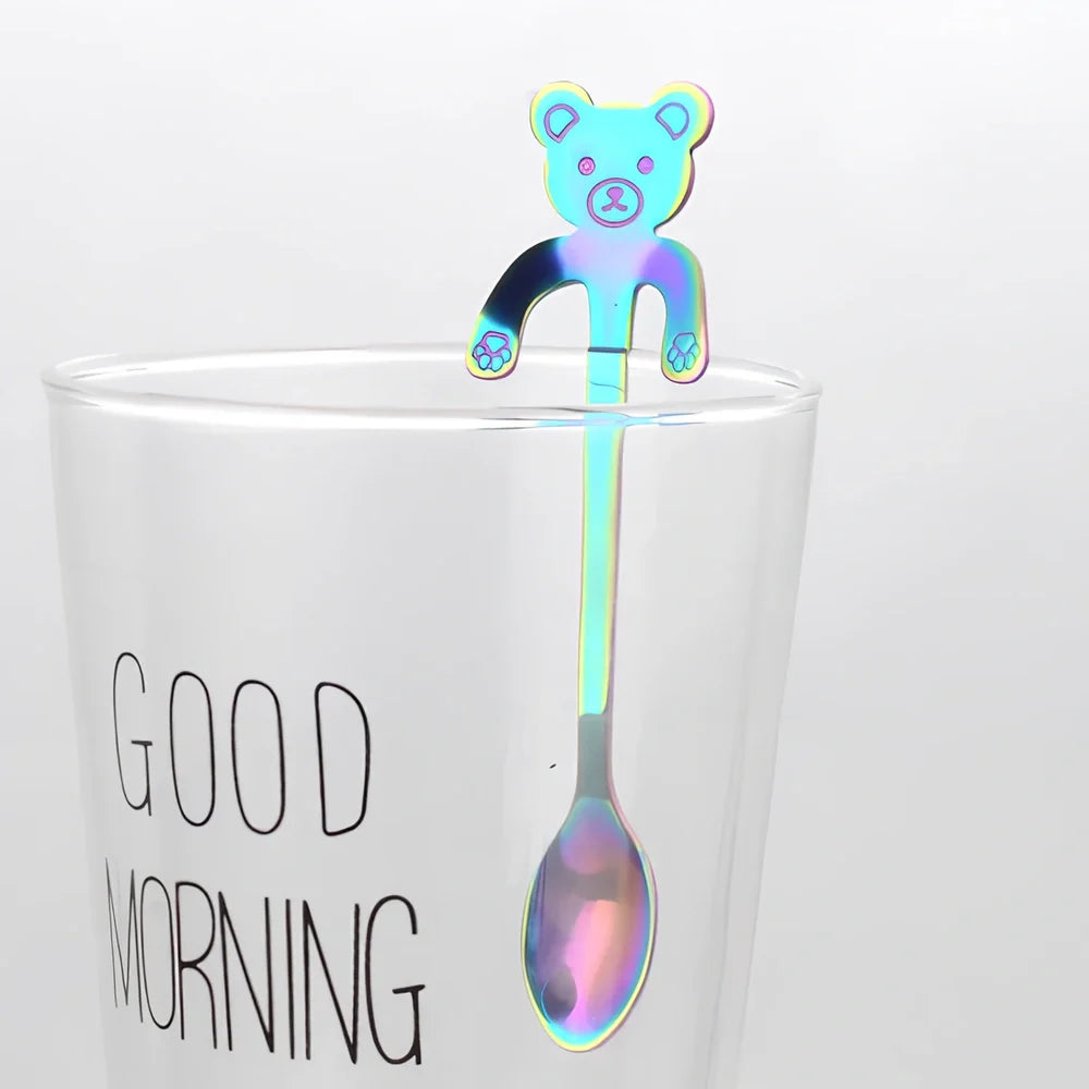 304 stainless steel coffee spoon with cartoon animal handle measuring 11.8cm length