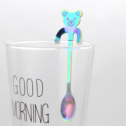 304 stainless steel coffee spoon with cartoon animal handle measuring 11.8cm length