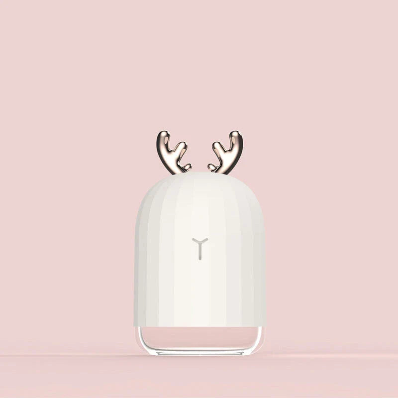 Compact deer-shaped humidifier with USB power for small spaces up to 100 square feet