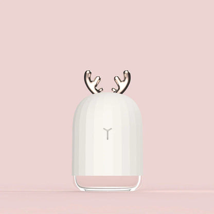 Compact deer-shaped humidifier with USB power for small spaces up to 100 square feet